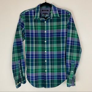Banana Republic Green/Blue Plaid Button Down